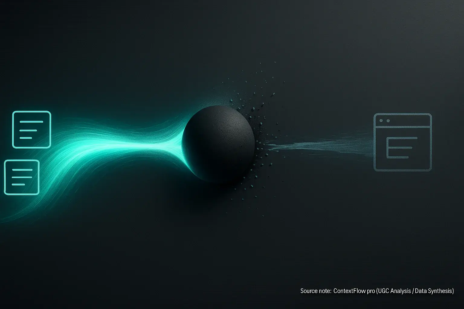 Abstract lines depict vibrant workflow momentum draining to a muted 'friction point' in physical-to-digital note transfer.