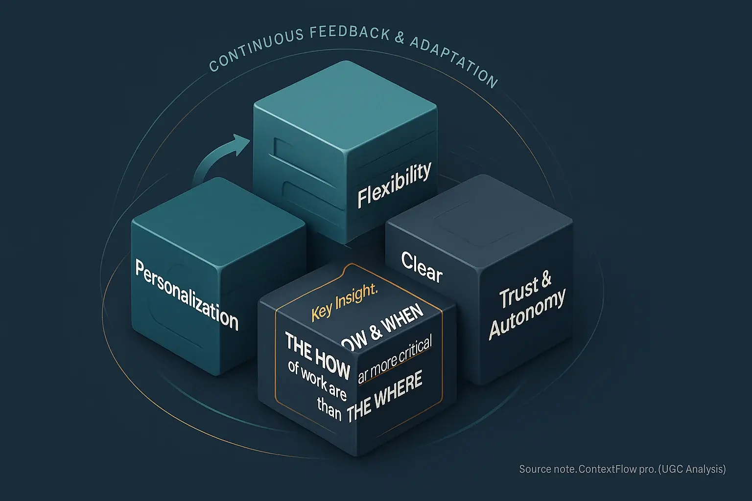Interconnected building blocks: Personalization, Flexibility, Clear Expectations, Trust as key elements for a hybrid policy.